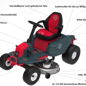 Cramer 82LT107 Akku-Aufsitzmäher inkl. Akkus + Ladegerät Vorfüher – Bild 9