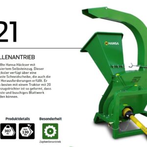 HANSA Benzin-Häcksler C21PTO - Zapfwellen betrieben – Bild 6